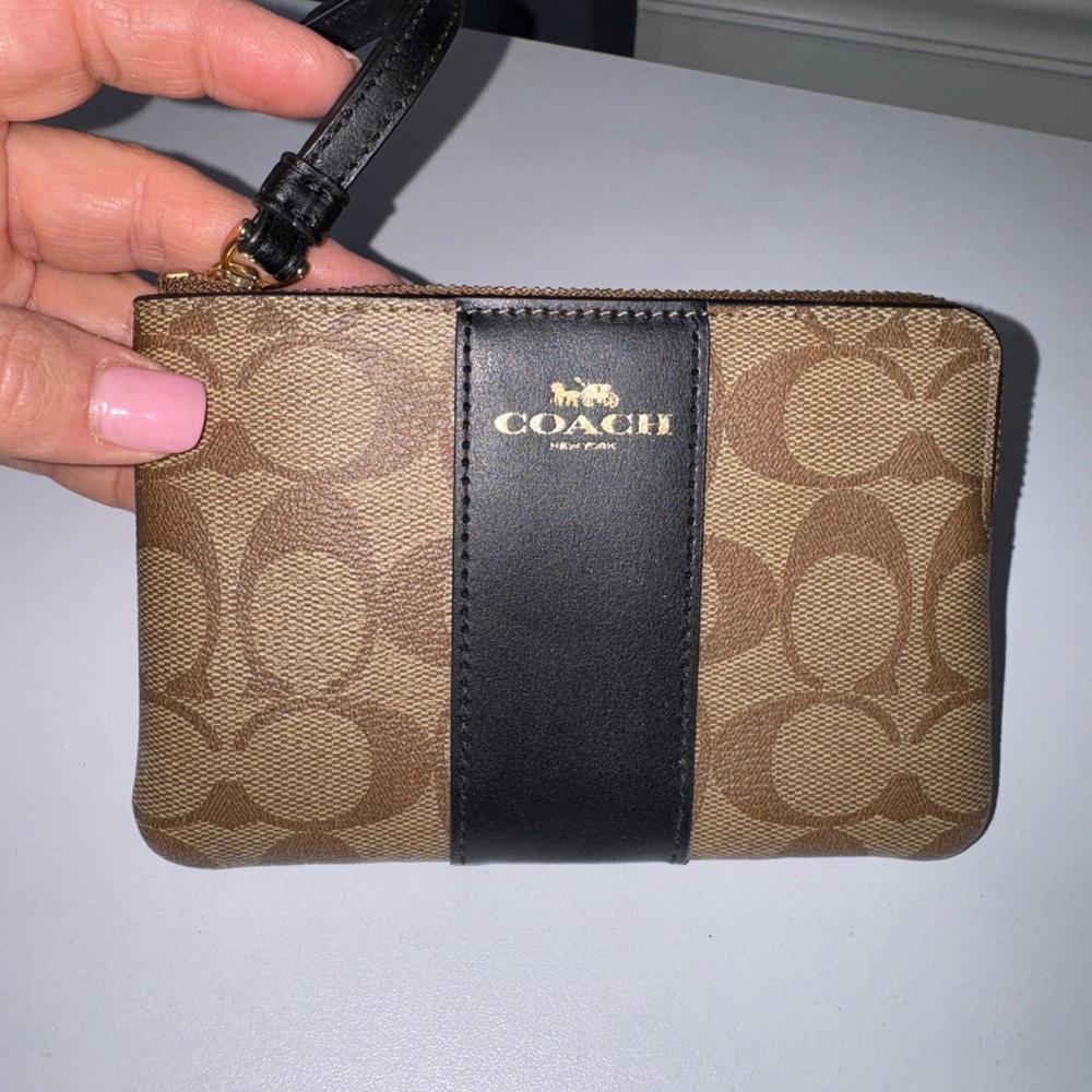 Coach Black and Gold Wristlet